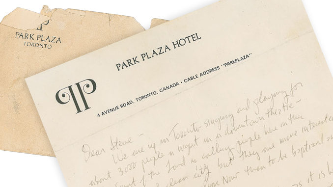 Bob Dylan handwritten 1980 Toronto letter on the auction block