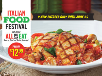 East Side Mario’s Italian Food Festival Available Through June 25, 2017