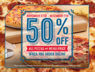 Domino’s Canada Offers 50% Off All Online Pizza Orders Through December 7, 2017