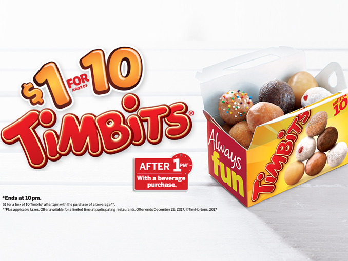 1-For-10-Timbits-With-Drink-Purchase-At-