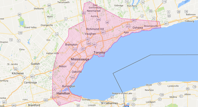 Lyft’s Ontario coverage area