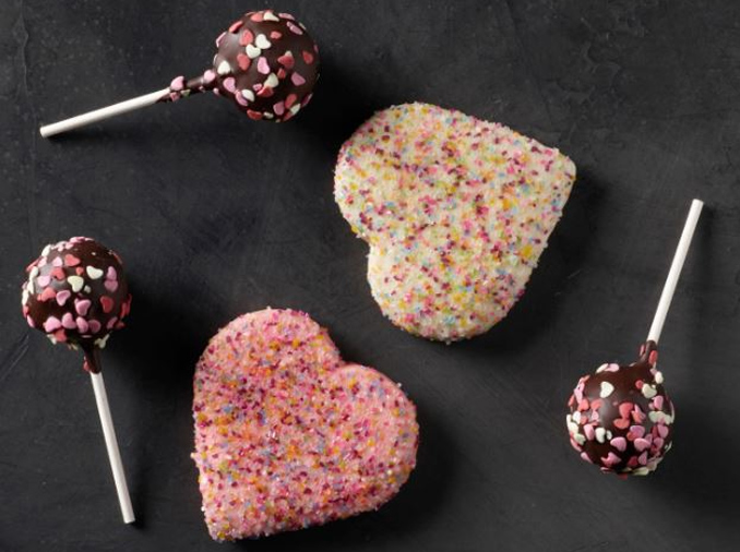 Confetti Hearts Cake Pop and Heart Sugar Cookie