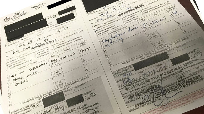 BC Man Gets 2 Distracted Driving Tickets In 7 Minutes