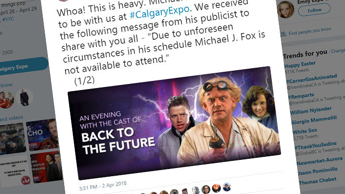 Michael J. Fox Cancels Calgary Comic And Entertainment Expo Appearance