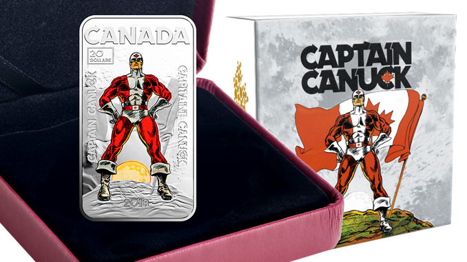 2018 Captain Canuck $20 1OZ Pure Silver Proof Coloured Coin Canada Artist-Signed 