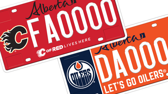 Alberta Unveils New Flames And Oilers Licence Plates