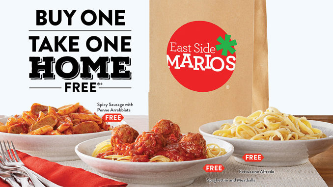 Buy One Entree, Take One Home Free At East Side Mario’s Through January 20, 2019