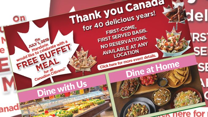 ‘Canadian Citizens’ Eat Free At Mandarin Restaurants On July 1, 2019