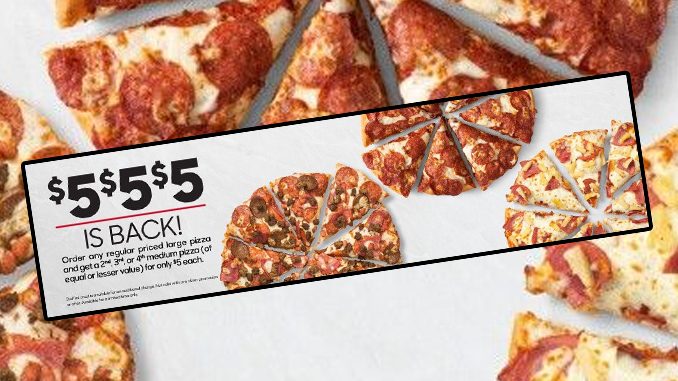 Pizza Hut Canada Welcomes Back $5 $5 $5 Offer For A Limited Time