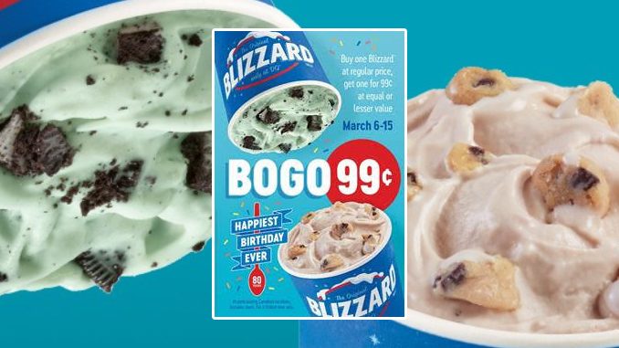 Buy One Blizzard, Get One For 99-Cents At Dairy Queen Canada Through March 15, 2020