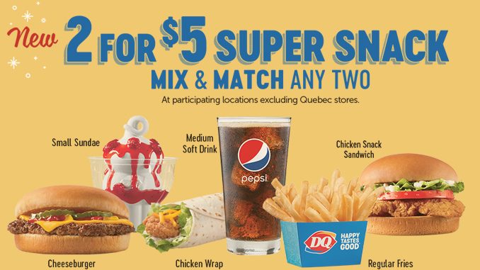 Dairy Queen Canada Introduces New 2 For $5 Super Snack Mix & Match Deal
