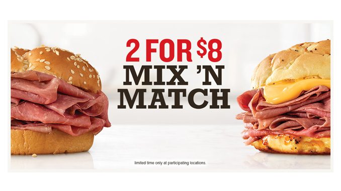 Arby’s 2 For $8 Mix ‘N Match Deal Is Back For A Limited Time
