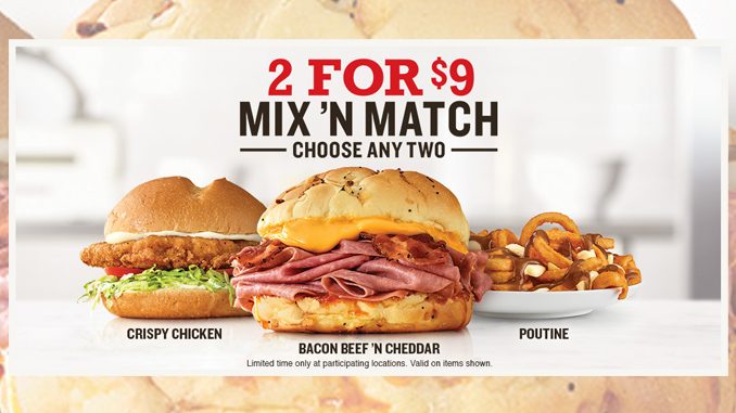 Arby’s Canada Puts Together New 2 For $9 Mix ‘N Match Deal