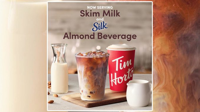 Tim Hortons Adds New Non-Dairy Almond Beverage And Skim Milk Options