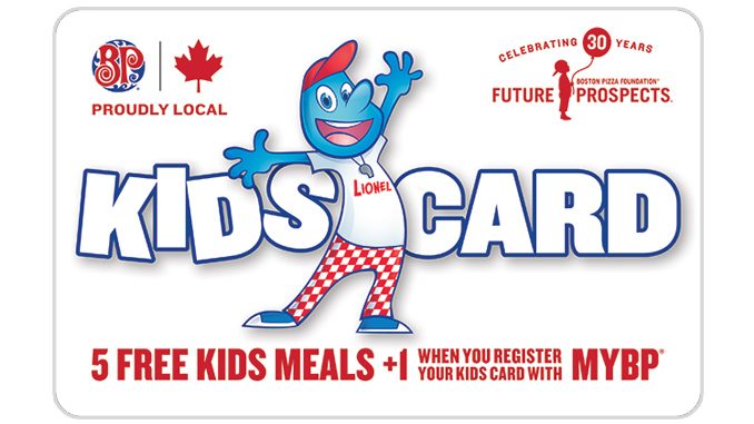 Kids Cards Are Back At Boston Pizza Until October 4, 2020