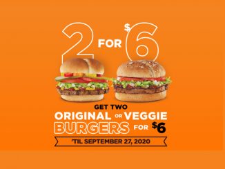 Harvey’s Welcomes Back 2 For $6 Original Or Veggie Burgers Deal