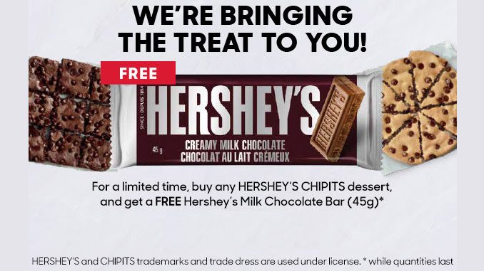 Buy Any Hershey’s Chipits Dessert, Get A Free Full-Sized Hershey’s Chocolate Bar At Pizza Hut Canada
