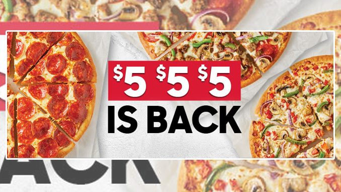 Popular $5 $5 $5 Pizza Offer Is Back At Pizza Hut Canada