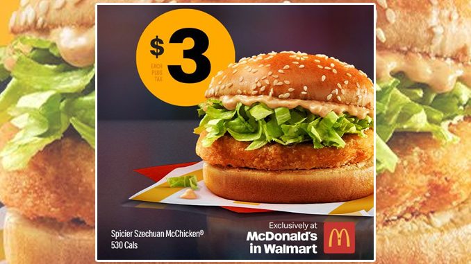 McDonald’s Canada Offers $3 McChicken Sandwich Deal At McDonald’s In Walmart Locations