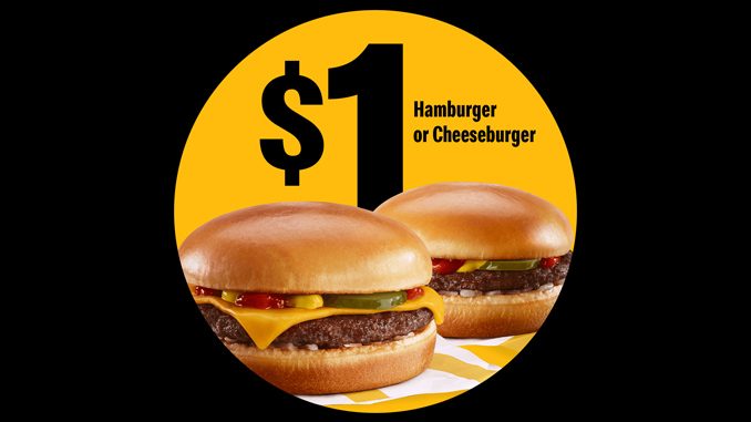 McDonald’s Canada Offers $1 Hamburger Or Cheeseburger Deal On April 26, 2021