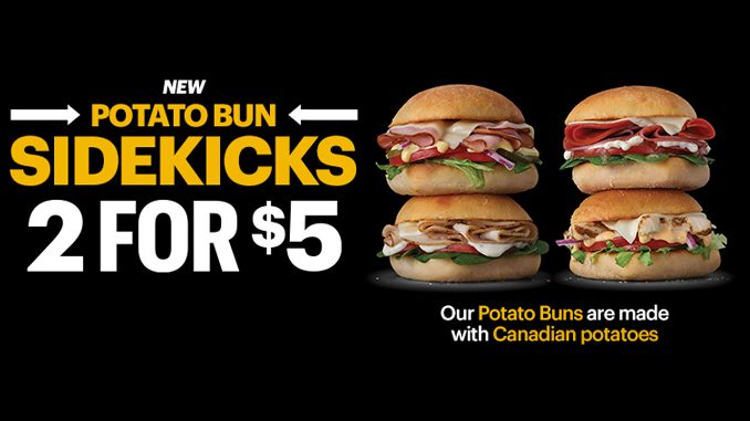 Subway Canada Offers 2 for $5 Potato Bun Sidekicks Deal Through August 9, 2021