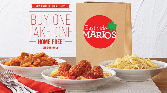 Buy One, Take One Home Free Event Is Back At East Side Mario’s Through October 17, 2021