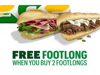 Buy 2 Footlongs, Get One Free At Subway Canada Through November 14, 2021