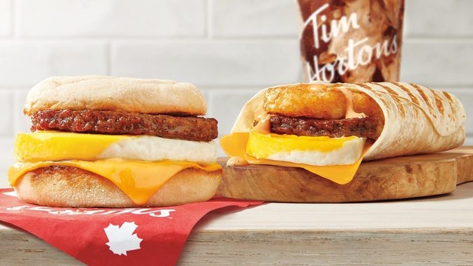 Tim Hortons Adds New Harvest Breakfast Sandwich And New Harvest Farmer's Wrap Made With Impossible Sausage