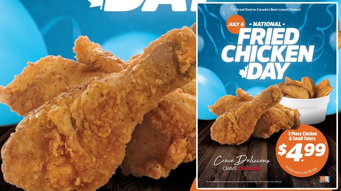 Mary Brown's Offers 2 Piece Chicken & Taters For $4.99 On July 6, 2022