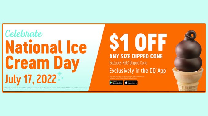Dairy Queen Canada Offers $1 Off Any Size Dipped Cone On July 17, 2022