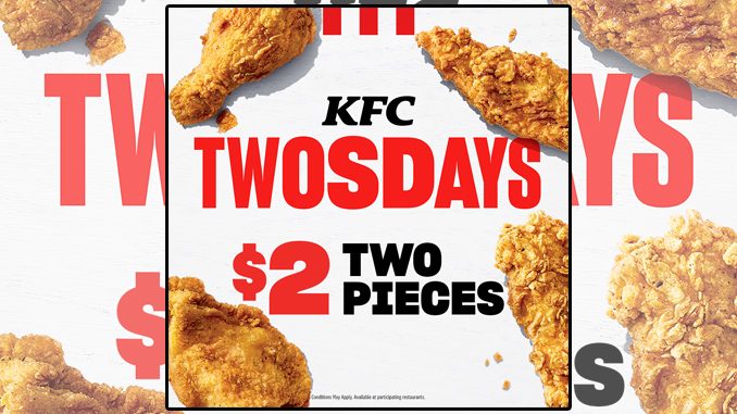 KFC Canada Launches New Twosdays $2 Deal In Calgary Every Tuesday Starting August 30, 2022