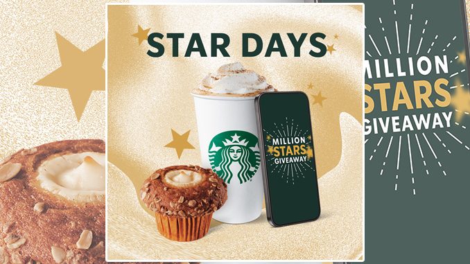 Star Days Returns To Starbucks Canada Starting October 17 Through October 23, 2022