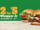 Burger King Canada Offers 2 for $5 Whopper Jr Deal Through November 27, 2022