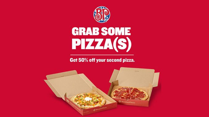 Boston Pizza Offers Buy One Pizza, Get One For Half Price Deal