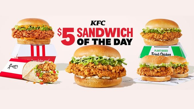 KFC Canada Launches New $5 Sandwich Of The Day Deal