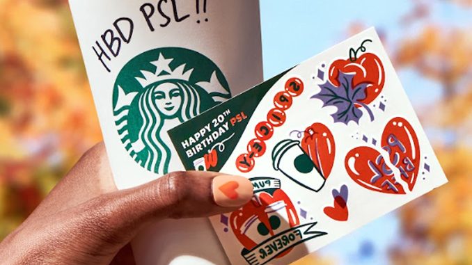 Starbucks Canada Is Giving Away Free PSL-Themed Temporary Tattoo Sheets On October 10, 2023